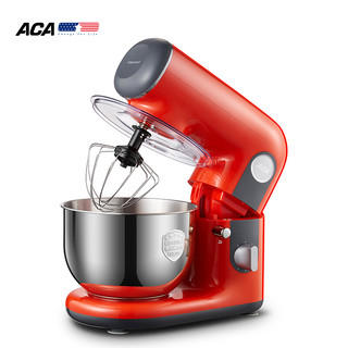 北美电器（ACA）厨师机和面机打蛋器家用多功能全自动揉面机打奶油机搅拌机ASM-M10A（橘红色）