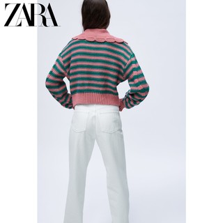 ZARA  女装 条纹八股编毛衣针织衫 05802111330