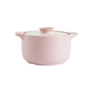 乐享 砂锅(18.5cm、2L、陶瓷、粉色)