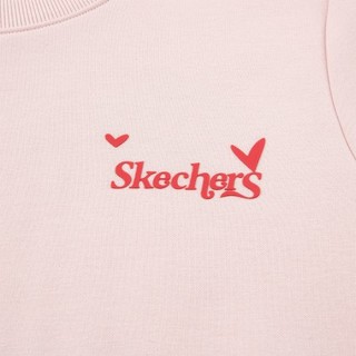 SKECHERS 斯凯奇 女子运动卫衣 L421W118/01NX 灰粉色 L