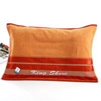 KINGSHORE 金号 割绒提缎枕巾 棕色 两条装
