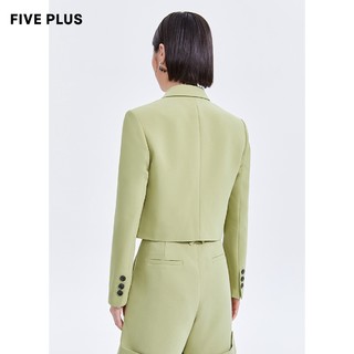 FIVE PLUS2021新款女秋装双排扣炸街小西装女bf宽松短款外套长袖
