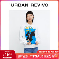 【迪士尼三只小猪】UR2021秋冬新品青春女装卡通卫衣YL08R4ON2001（M、本白）