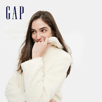 Gap女装潮流时尚仿羊羔绒外套  新款女士中长款休闲宽松棉衣