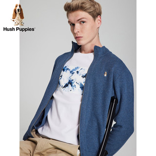 Hush Puppies暇步士男装2021秋新刺绣针织立领开衫外套|PW-21535D