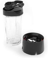 Blendtec GO杯，旅行瓶，可重复使用的单人搅拌杯，旅行盖，无BPA，透明（34盎司/约1升）
