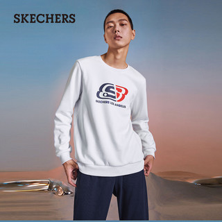 Skechers斯凯奇缤纷系列2021秋冬新款男女圆领加绒保暖套头卫衣
