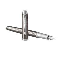 PARKER 派克 钢笔IM系墨水笔 金属灰格子纹 F尖 0.5mm