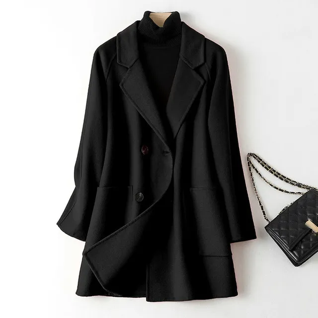 TERRE BLEUE 女士双面羊绒大衣