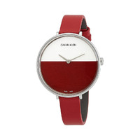 Calvin Klein CK卡尔文克雷恩Rise日出系列撞色大表盘皮带石英手表