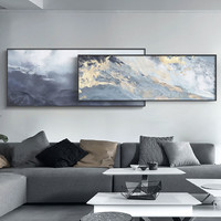 YUIHOME DECOR 寓义家居 寓义 大型抽象双层装饰画 星辰 30*100cm+40*100cm，组合尺寸40*150cm 星辰A