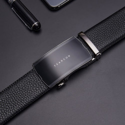 yearcon意尔康头层牛皮自动扣男士皮带商务百搭男式腰带裤袋真皮