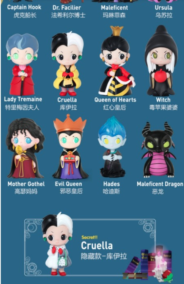 天猫u先popmart泡泡玛特迪士尼反派系列盲盒