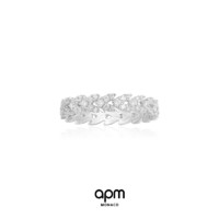 APM Monaco 心型戒指女素圈戒指 简约银尾戒指环 时尚饰品首饰新年礼物送女友 银色60