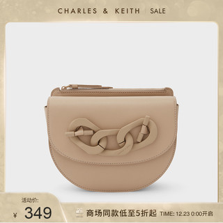 CHARLES & KEITH CHARLES＆KEITH21冬新款CK2-80270761女士粗链条饰单肩斜挎马鞍包