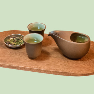 藤综制陶所万古烧一滴壶套装一壶+二杯子 日本传统瓷器