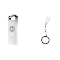 HP 惠普 v206W USB 2.0 U盘 银色 32GB USB-A+金属圆环挂绳