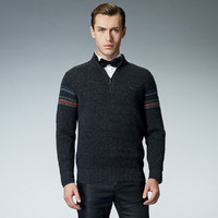 mihuang 米皇 高领拉链加厚100%山羊绒男式毛衣羊绒衫