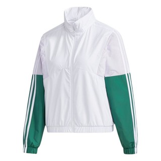 adidas NEO W SS TRACK TOP 女子运动夹克 GJ5353 白/森林绿 M