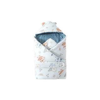 Curbblan 卡伴 婴儿3D豆豆安抚包被 秋冬厚夹棉款 宝石蓝 86*86cm