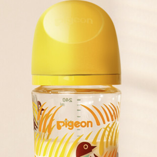 Pigeon 贝亲 自然实感第3代FUN系列 AA210 玻璃彩绘奶瓶 240ml 麦田 M 3月+