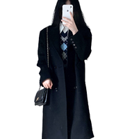 圆周率 绾隆女子 JK制服 西式制服 女士中长款大衣 黑色 M