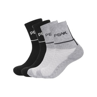 PEAK 匹克 中性运动中筒袜 YY50405 白色/黑色 四双装