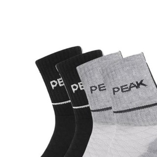 PEAK 匹克 中性运动中筒袜 YY50405 白色/灰色 四双装