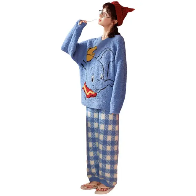宫蝶 X 迪士尼 女士珊瑚绒睡衣套装 RMM-6061