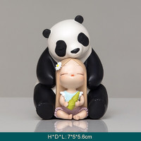 可米生活 白夜童话熊猫宝珠创意轻奢可爱客厅玄关书房桌面装饰摆件新年礼物