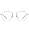 Manshe 曼奢 5021 亮银色纯钛眼镜框+平光防蓝光镜片