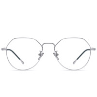 Manshe 曼奢 5021 亮银色纯钛眼镜框+平光防蓝光镜片