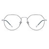 Manshe 曼奢 5021 黑银色纯钛眼镜框+平光防蓝光镜片