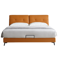 ZUOYOU 左右家私 DR111 现代简约皮床 橙色 180*200cm