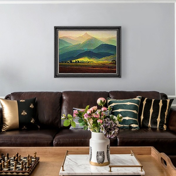 雅昌 大卫《巨人山》73*56cm 油画布 典雅栗