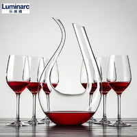 Luminarc 乐美雅 家用经典红酒杯6只装（350ML）+U形醒酒器