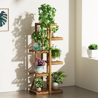 碳化室内外客厅阳台多肉植物实木多层组装花台现代简约置物架花摆架 6