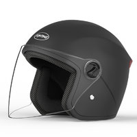 迅霆 TK-001 摩托车头盔 半盔 四季款 黑色 均码