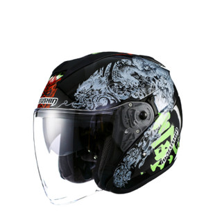 MARUSHIN 马鲁申 L11 摩托车头盔 半盔 新款黑气 M码