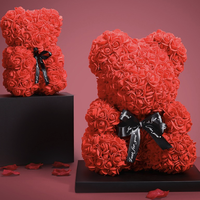 仟禧嘉美 永生花玫瑰花小熊 带氛围灯+贺卡