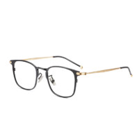 JIUSEN 久森眼镜 OR8028 中性纯钛眼镜框 黑金色