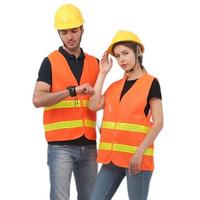 OUHAN 欧汉 汽车安全普通马甲反光背心 桔布黄条 均码