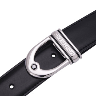 万宝龙 MONTBLANC 男士皮革板扣腰带 9693 黑色