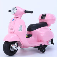 笑娃娃 Q518 遥控早教摩托车 宝宝可坐可驾驶遥控车粉色
