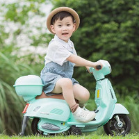 笑娃娃 Q518可遥控可自驾摩托车带辅助轮宝宝可坐可驾