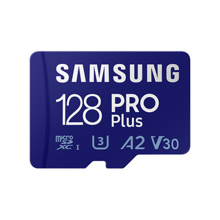 SAMSUNG 三星 PRO Plus Micro-SD存储卡 128GB（UHS-I、V30、U3、A2）+读卡器