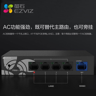 萤石（EZVIZ） 全千兆双频面板式AP W5C网络覆盖套装4口交换器监控网络网线分线器分流器 W5C千兆无线网络套装