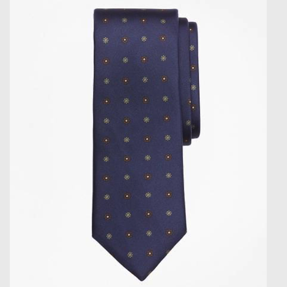 Brooks Brothers 布克兄弟 男款花卉大奖章印花领带