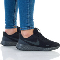 NIKE 耐克 Nike耐克NIKE REVOLUTION 5 GS男女运动鞋轻便网面耐磨休闲跑步鞋青年款黑色BQ5671-001