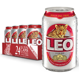 LEO 豹王 大麦黄啤酒 泰国原装进口330ml*24听 精酿整箱装
